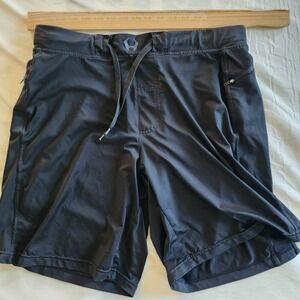 Hylete Mens Above Knee Training Shorts Black Size Large Zipper Pockets Workout